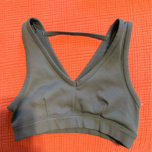 ALO Yoga Other - ALO Yoga Teal Sports Bra with Wrap V-Neck